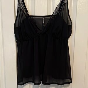Torrid Black Sheer Lace Tank Top
